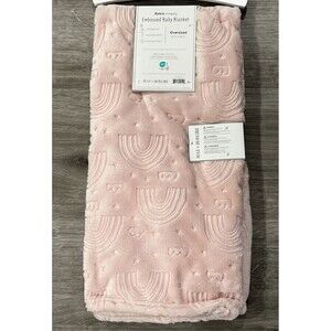 JUST IMAGINE Rainbow Embossed Baby Girl Blanket  Pink Soft Fleece New